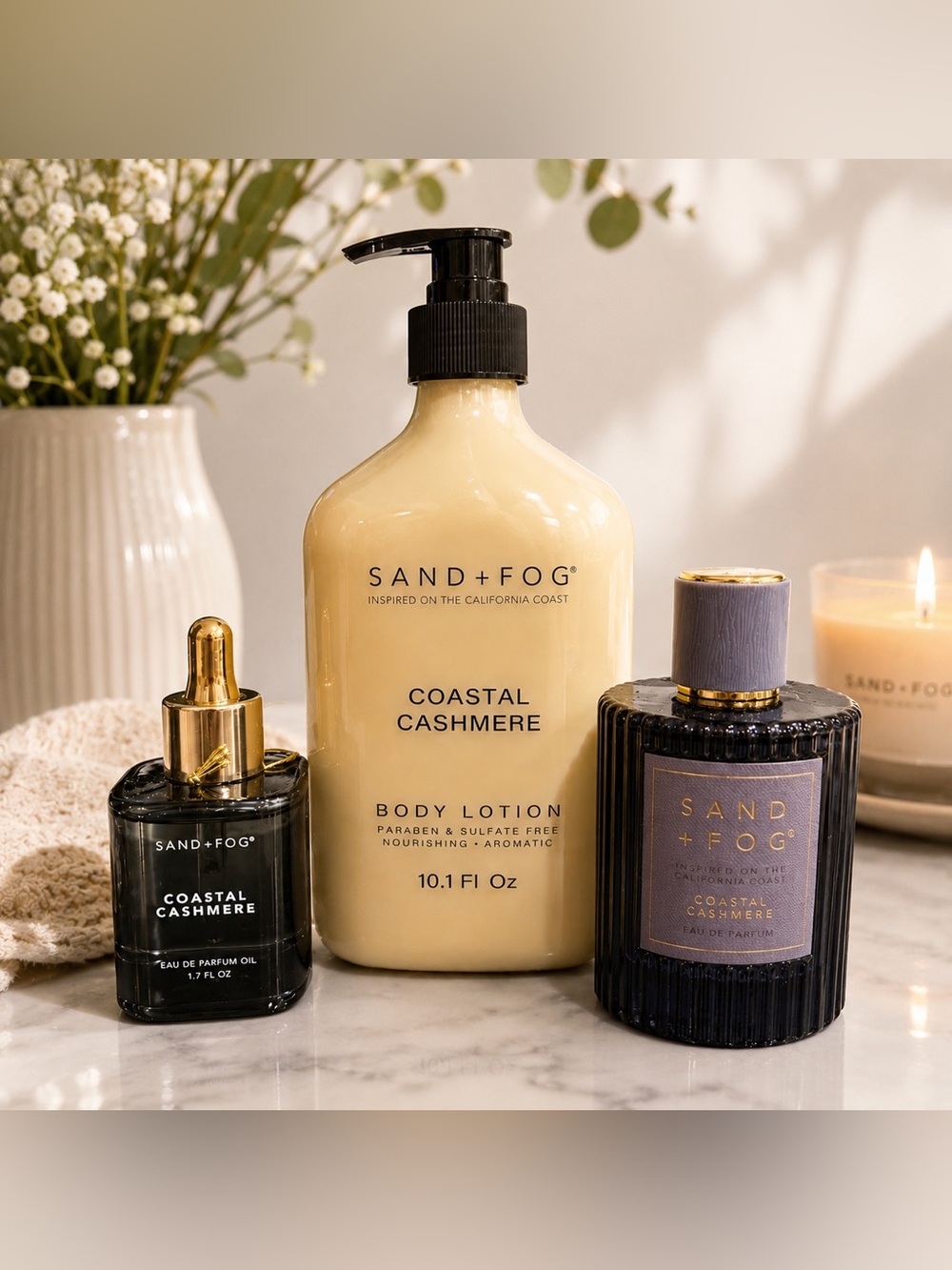 Sand + fog coastal cashmere bundle set